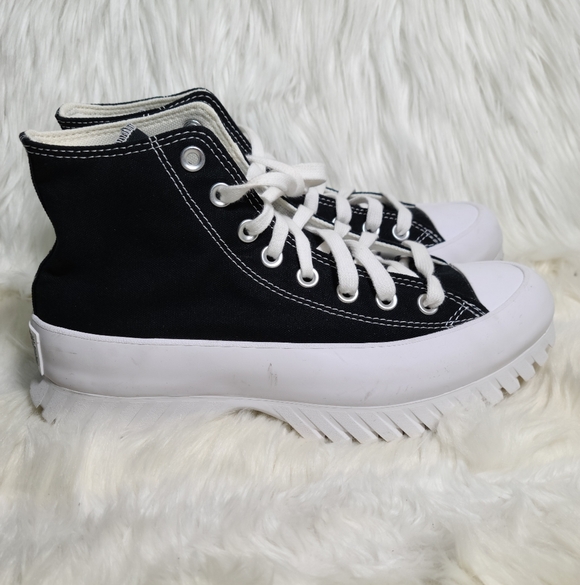 Converse Black and White Platform Sneakers - Picture 2 of 7